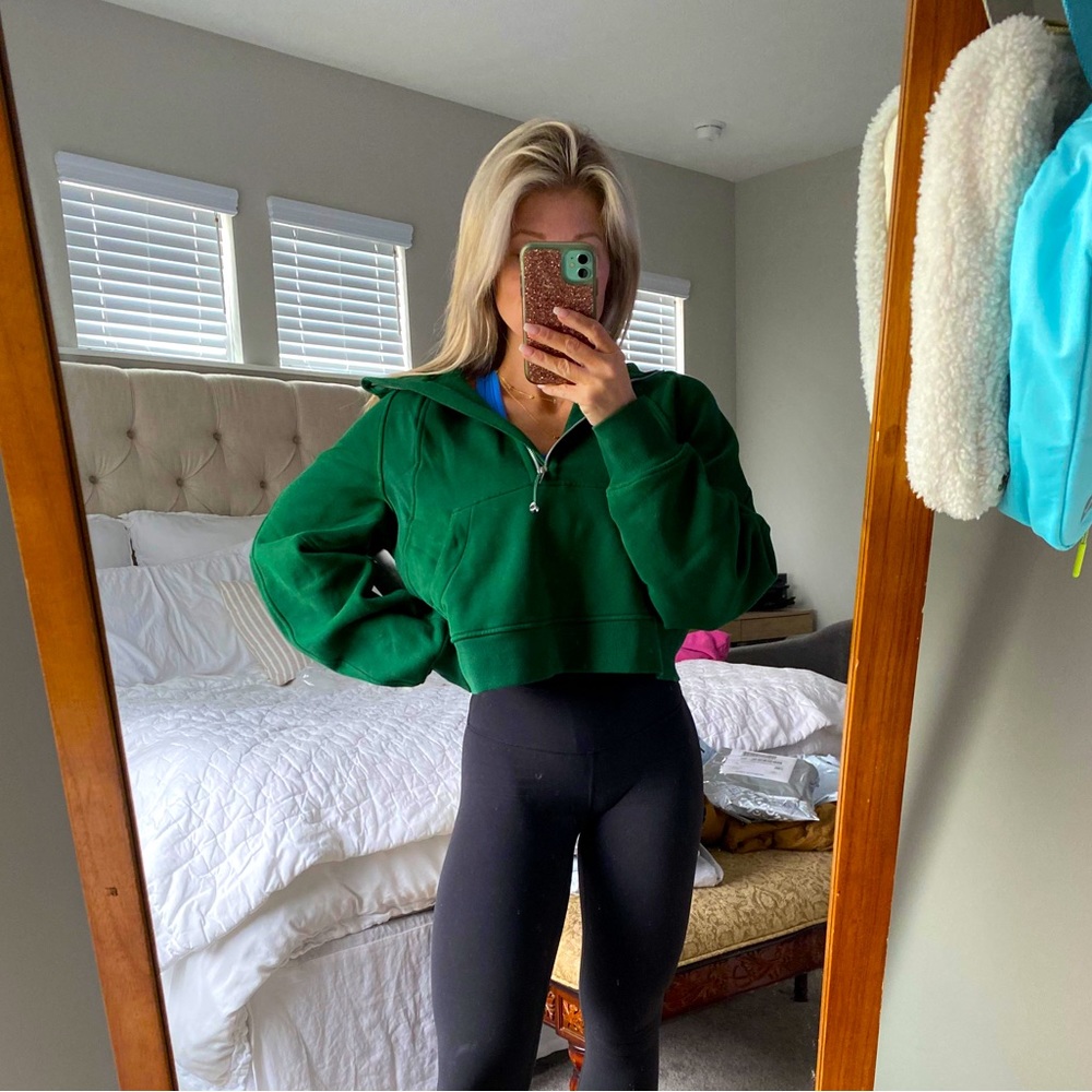 Lululemon Scuba- Oversized Half-Zip Hoodie in Everglade Green -Size xs/s 🌲